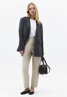 Bayan Bej Ultra Yüksek Bel Carrot-Fit Pantolon