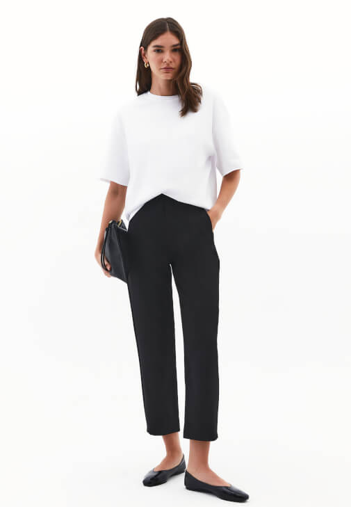 Siyah Ultra Yüksek Bel Carrot-Fit Pantolon