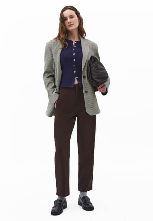 Kahverengi Ultra Yüksek Bel Carrot-Fit Pantolon