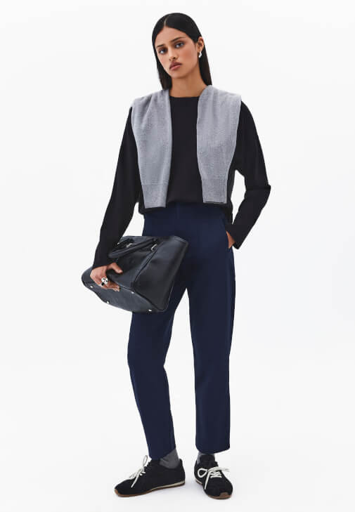 Lacivert Ultra Yüksek Bel Carrot-Fit Pantolon