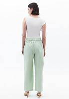 Bayan Yeşil Yüksek Bel Straight-Fit Pantolon