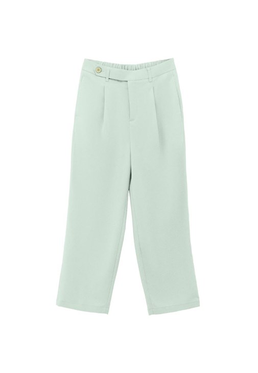 Straight-Fit Pantolon ve Burgu Detaylı Bluz Kombini