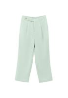 Bayan Yeşil Yüksek Bel Straight-Fit Pantolon