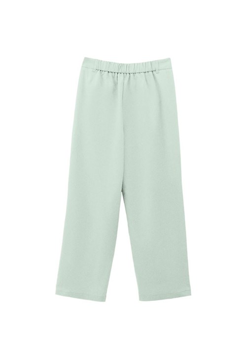 Straight-Fit Pantolon ve Burgu Detaylı Bluz Kombini