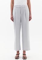 Bayan Gri Yüksek Bel Straight-Fit Pantolon