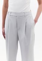 Bayan Gri Yüksek Bel Straight-Fit Pantolon