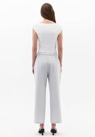 Bayan Gri Yüksek Bel Straight-Fit Pantolon