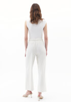 Bayan Krem Yüksek Bel Straight-Fit Pantolon