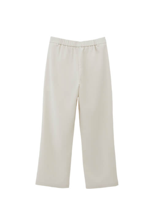 Yüksek Bel Straight-Fit Pantolon ve Asimetrik Bluz Kombini