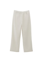 Bayan Krem Yüksek Bel Straight-Fit Pantolon