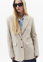 Bayan Bej Boyfriend Blazer Ceket