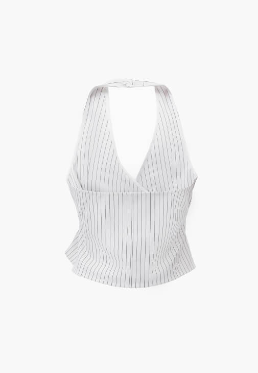 Çizgili Yelek ve Barrel-Fit Pantolon Kombini