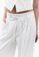 Bayan Çok Renkli Çizgili Barrel-Fit Pantolon