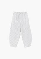 Bayan Çok Renkli Çizgili Barrel-Fit Pantolon
