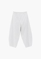 Bayan Çok Renkli Çizgili Barrel-Fit Pantolon