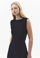 Bayan Siyah Yırtmaçlı Mini Elbise