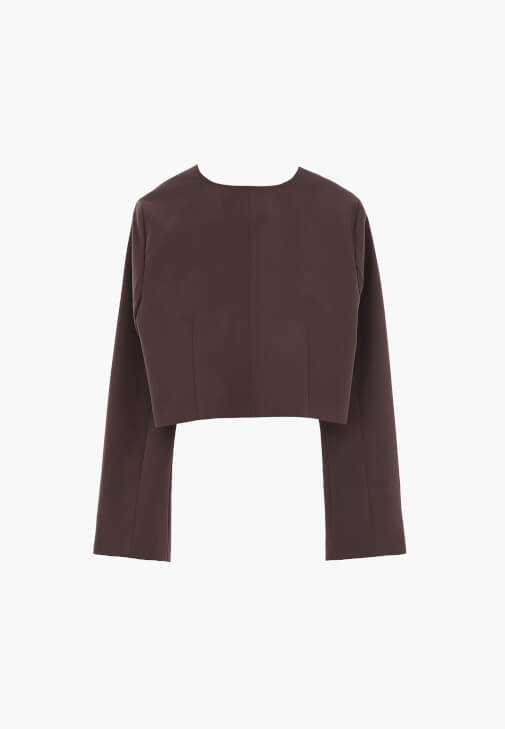 Crop Blazer ve Pileli Pantolon Kombini