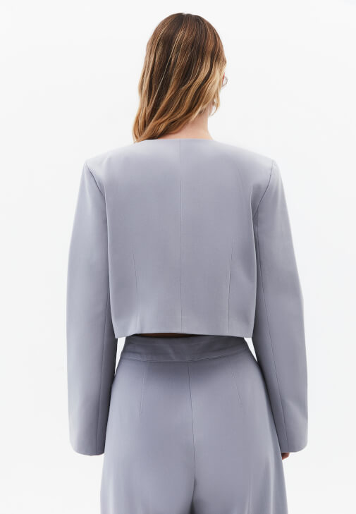 Crop Blazer ve Straight-Fit Pantolon Kombini