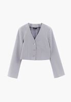 Crop Blazer ve Straight-Fit Pantolon Kombini