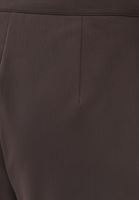 Bayan Kahverengi Pileli Straight-Fit Pantolon