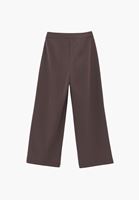 Bayan Kahverengi Pileli Straight-Fit Pantolon