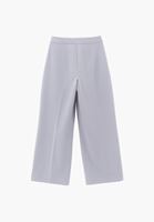 Bayan Gri Pileli Straight-Fit Pantolon