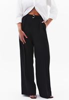 Bayan Siyah Yüksek Bel Wide-Leg Pantolon