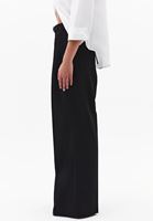 Bayan Siyah Yüksek Bel Wide-Leg Pantolon