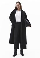 Bayan Siyah Kemer Detaylı Culotte Pantolon