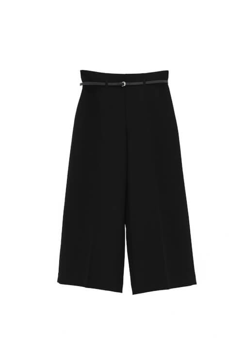 Kemerli Culotte Pantolon ve Trençkot Kombini