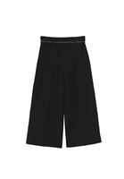 Bayan Siyah Kemer Detaylı Culotte Pantolon