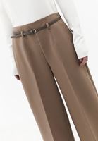 Bayan Kum Beji Kemer Detaylı Culotte Pantolon