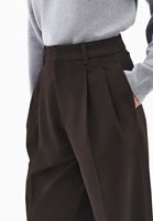 Bayan Kahverengi Yüksek Bel Wide-Leg Pantolon