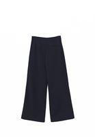 Bayan Lacivert Yüksek Bel Wide-Leg Pantolon