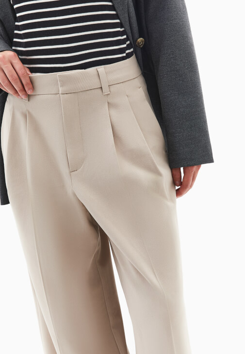 Yüksek Bel Wide-Leg Pantolon - Görsel 3