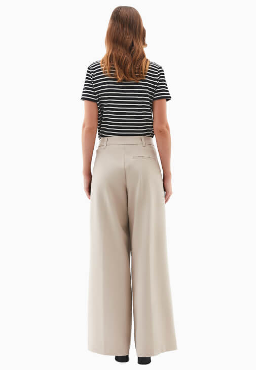 Yüksek Bel Wide-Leg Pantolon - Görsel 4