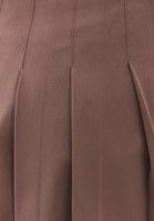 Bayan Kahverengi Pileli Mini Etek