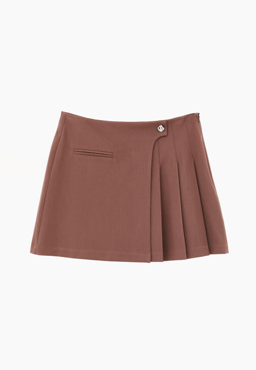 Mini Etek ve Kürk Kaban Kombini