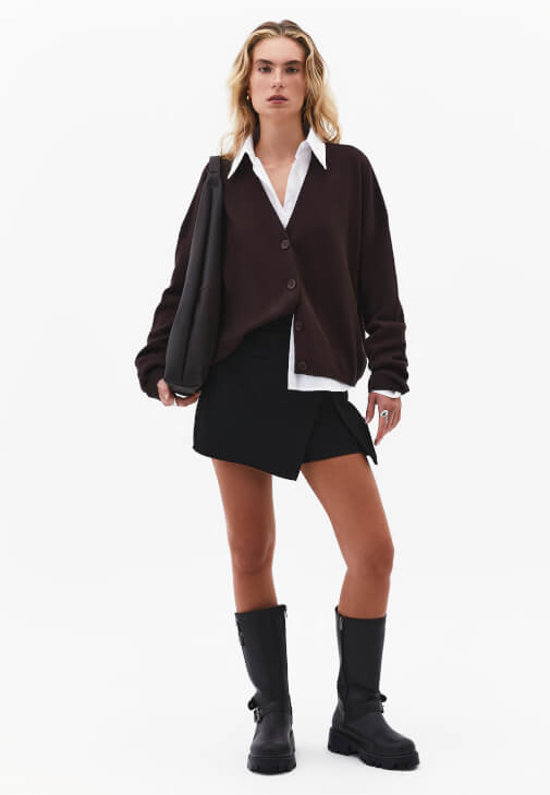 Siyah Yüksek Bel Şort Etek