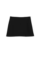 Bayan Siyah Yırtmaçlı Mini Şort Etek