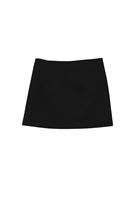 Bayan Siyah Yırtmaçlı Mini Şort Etek