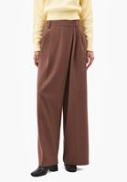 Bayan Kahverengi Wide-Leg Asimetrik Pantolon