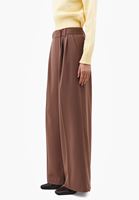 Bayan Kahverengi Wide-Leg Asimetrik Pantolon