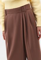 Bayan Kahverengi Wide-Leg Asimetrik Pantolon