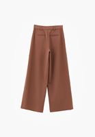 Bayan Kahverengi Wide-Leg Asimetrik Pantolon