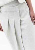 Bayan Krem Pile Detaylı Uzun Etek