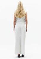 Bayan Krem Pile Detaylı Uzun Etek