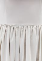 Bayan Krem Omuz Açık Balon Elbise