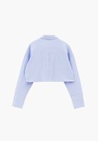 Bayan Çok Renkli Cep Detaylı Crop Gömlek