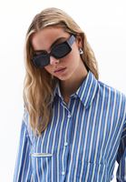 Bayan Çok Renkli Cep Detaylı Crop Gömlek